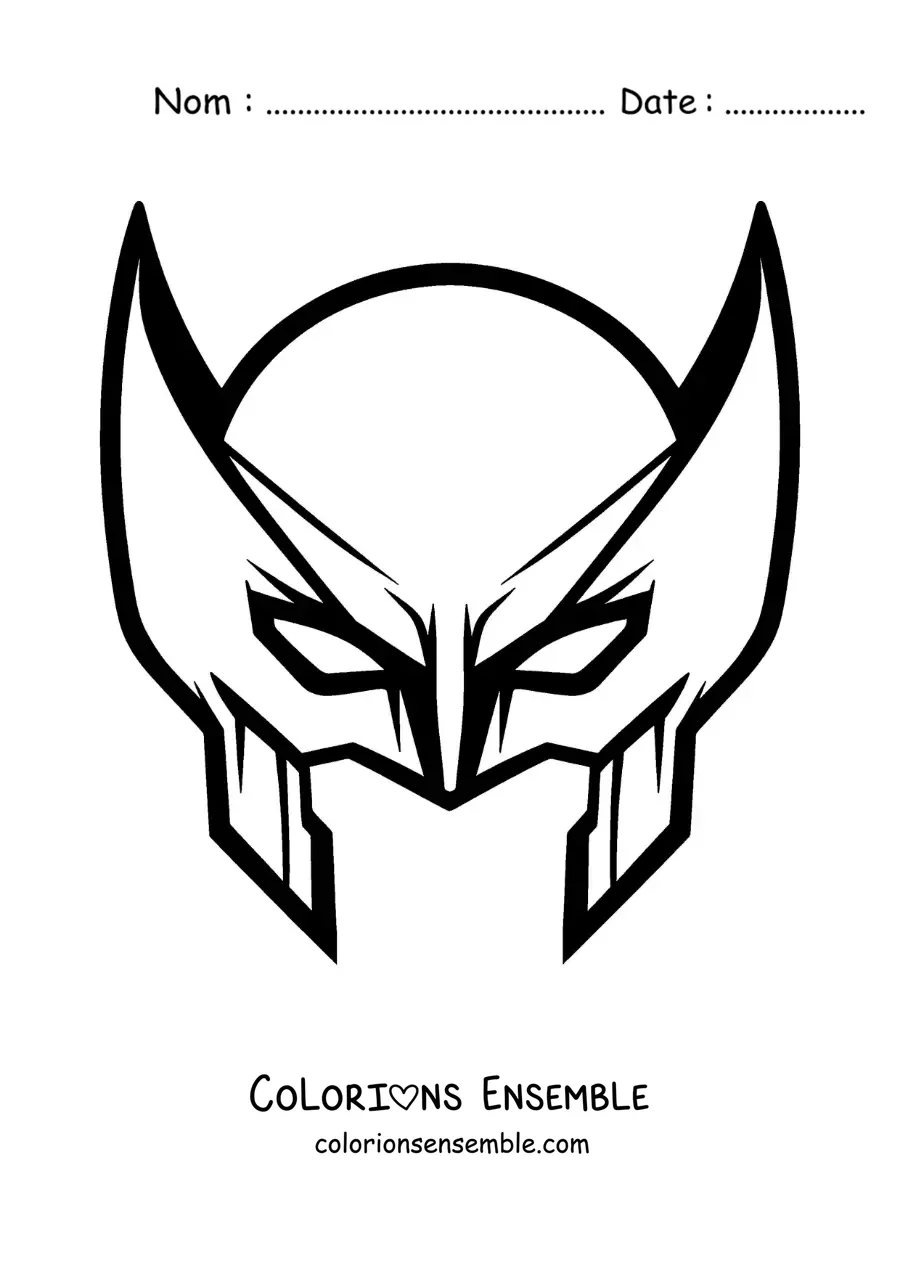 Image à colorier d’un masque de Wolverine
