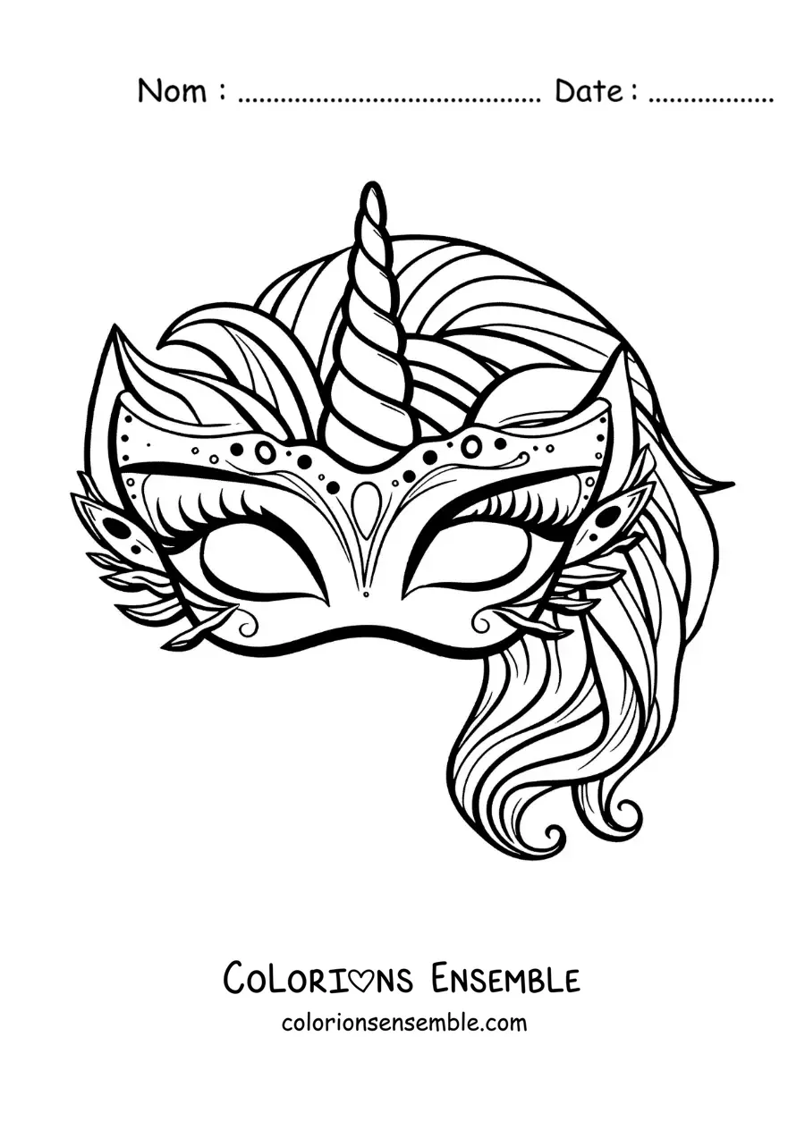 Image à colorier d’un loup de licorne