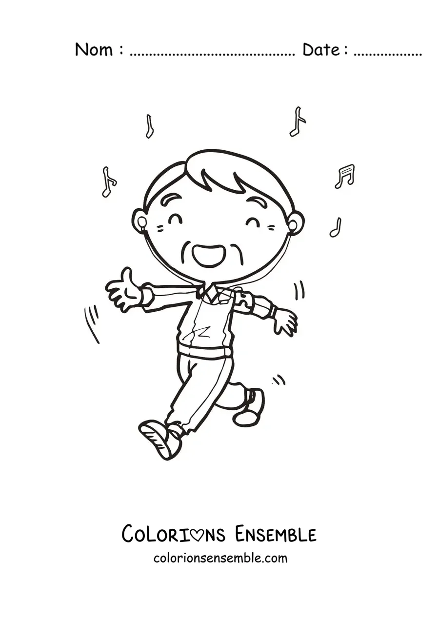 Image à colorier d'un papi qui fait de l'exercice