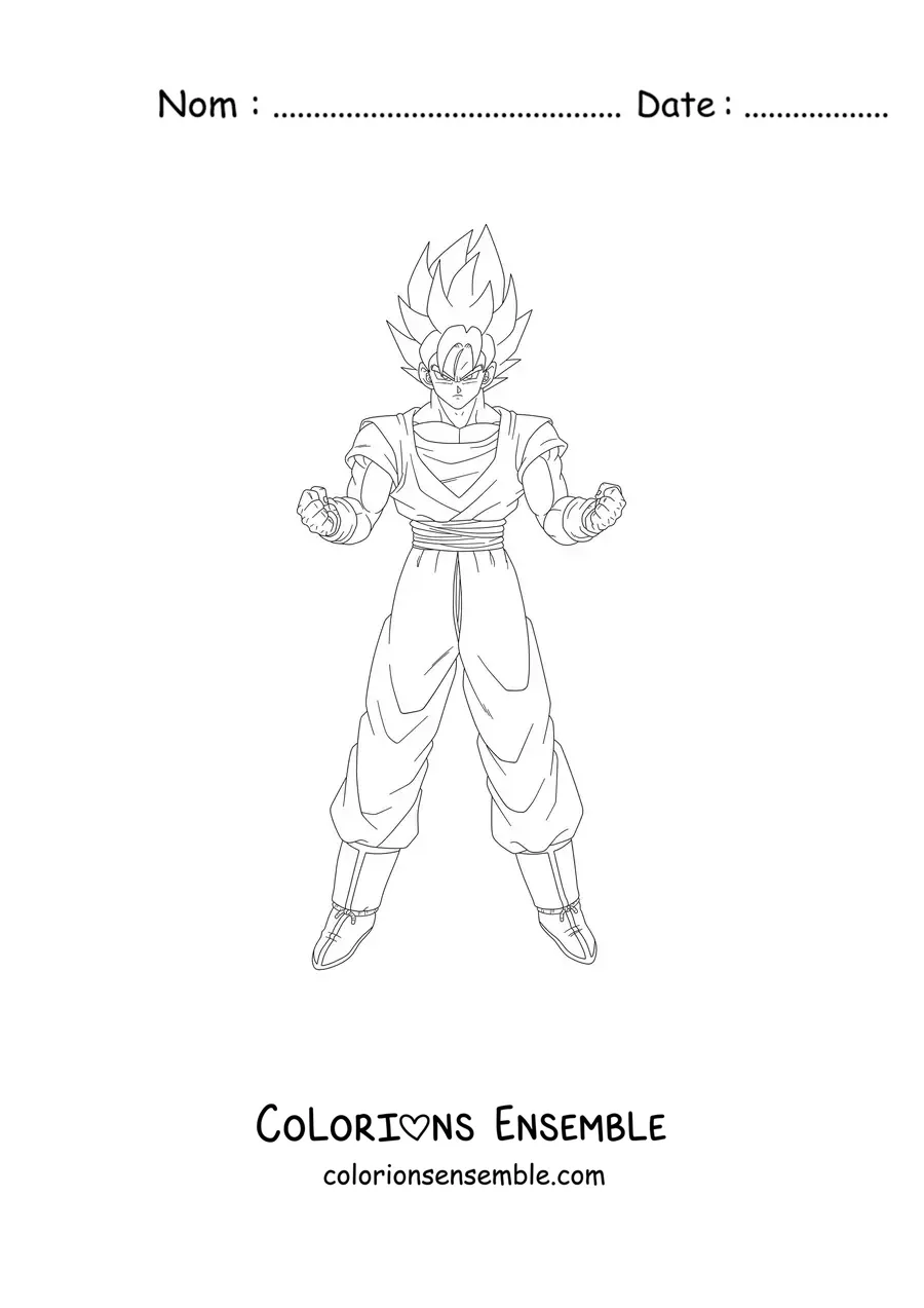 Coloriage de Goku Super Saiyan