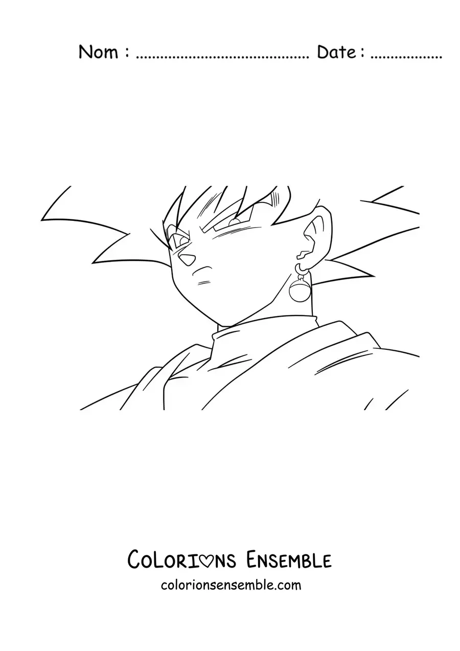Coloriage du visage de Goku Black