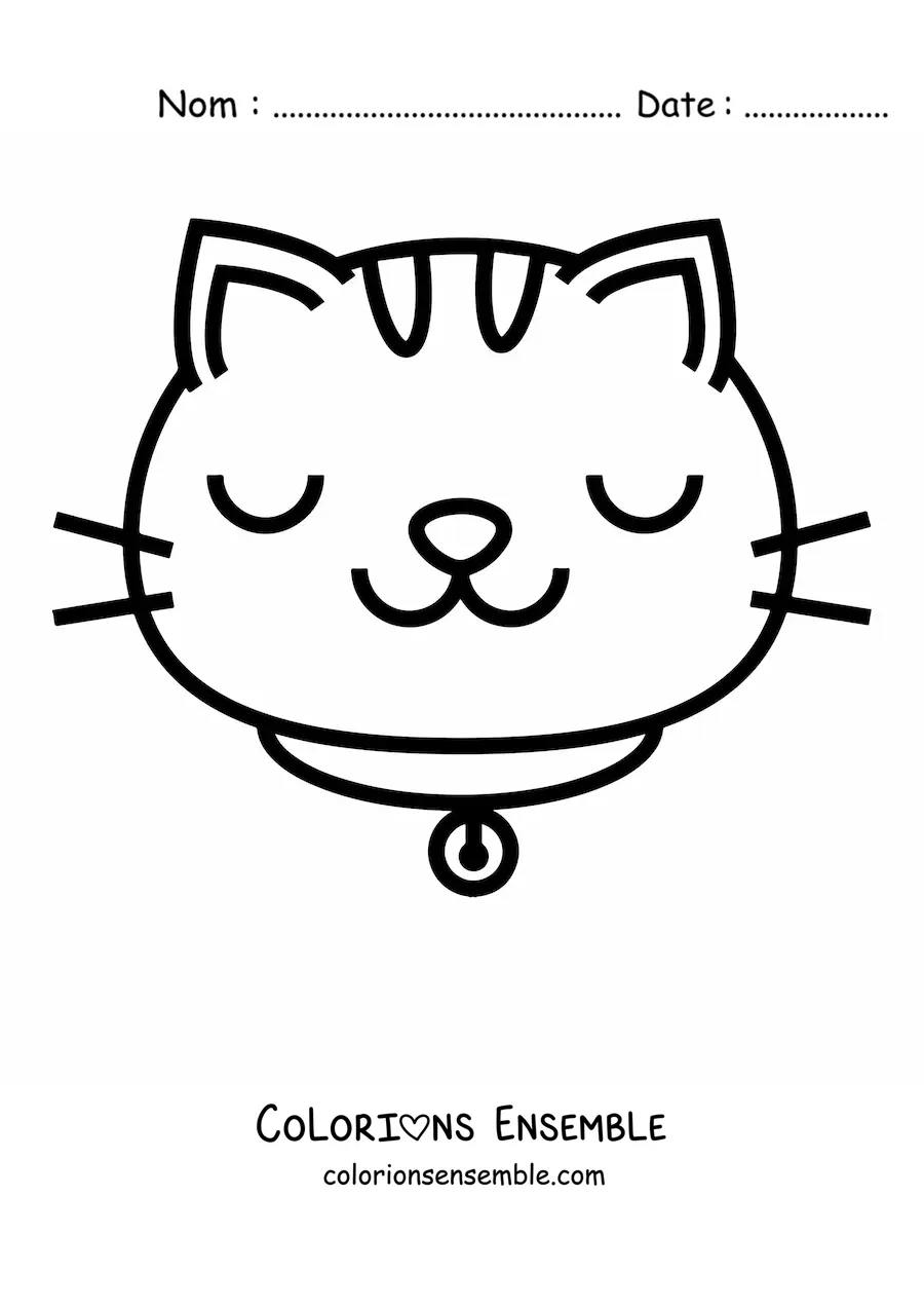 Image à colorier du visage d’un chat