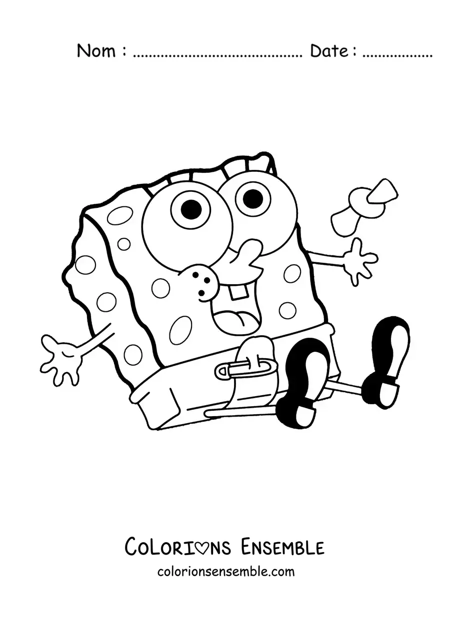 Coloriage de Bob l’éponge bébé tout kawaii