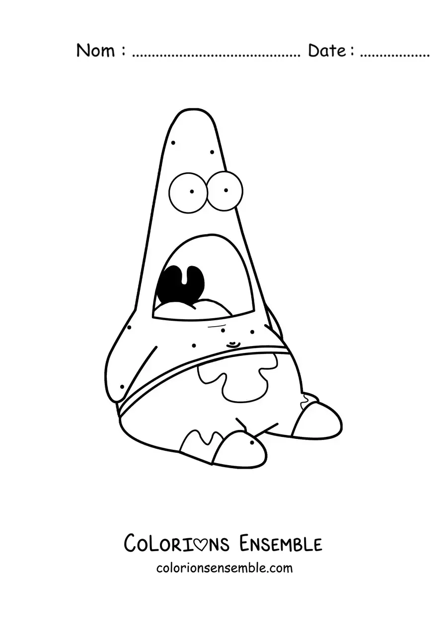 Coloriage du mème de Patrick surpris