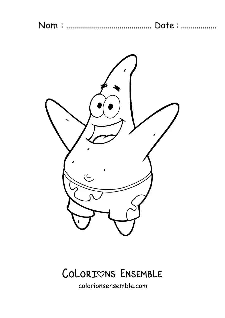 Coloriage de Patrick tout content