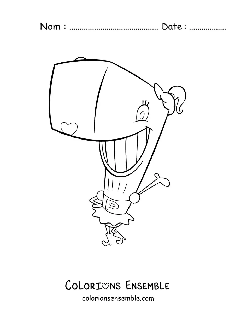 Coloriage de Perle en train de sourire