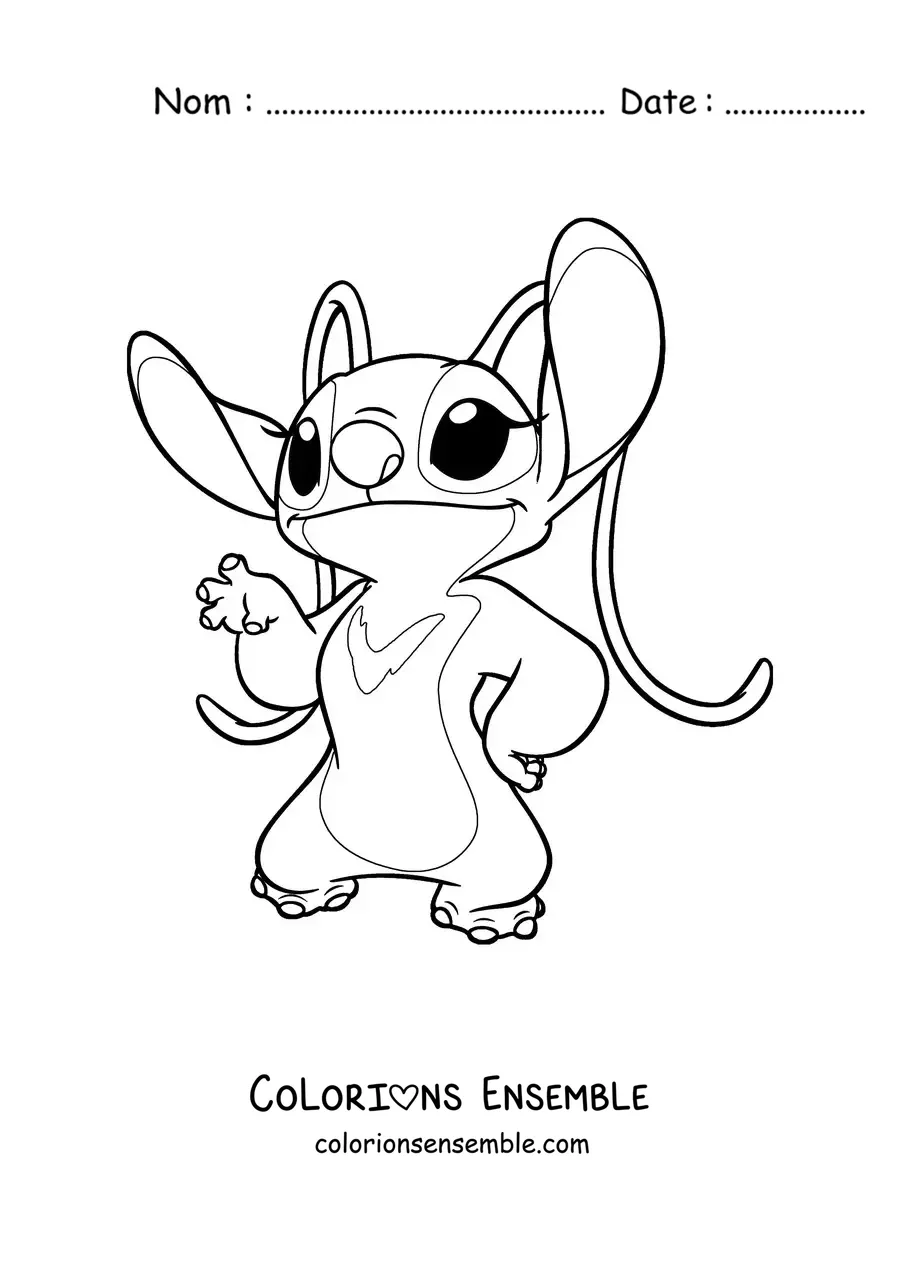 Coloriage de la petite amie de Stitch