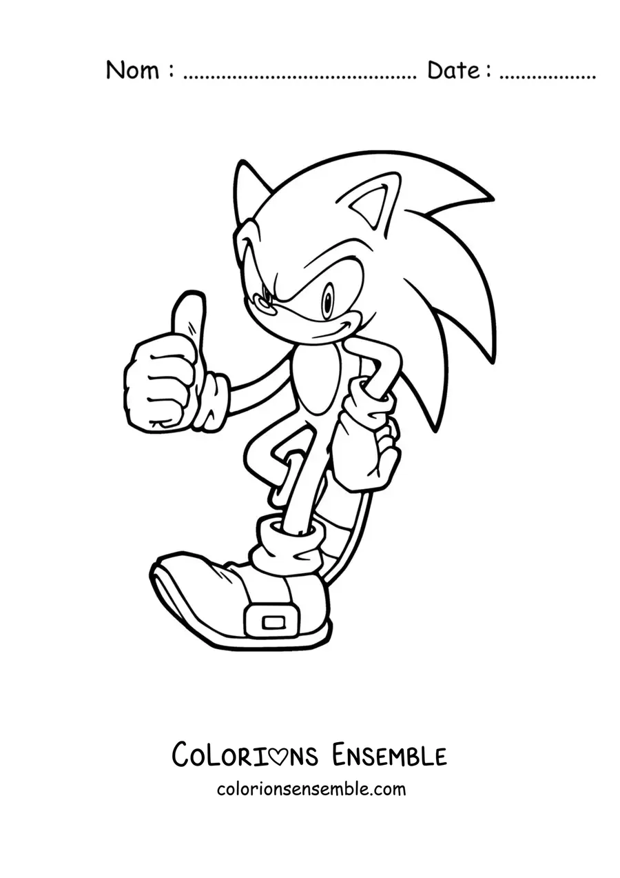 Coloriage de Sonic le hérisson