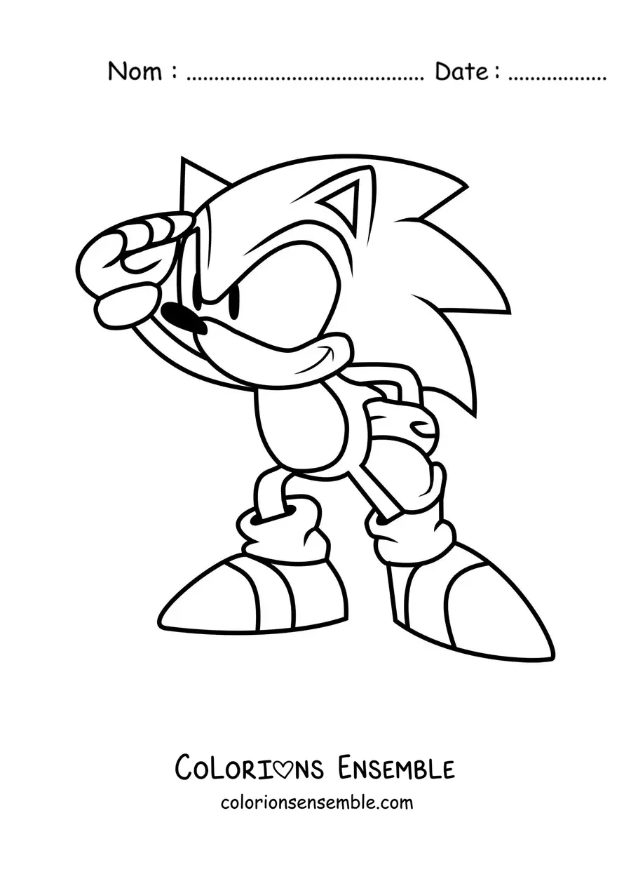 Coloriage de Sonic dans sa version classique