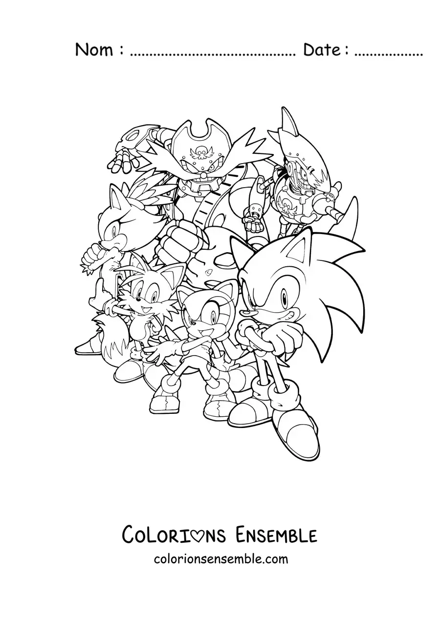 Coloriage de Sonic et ses amis