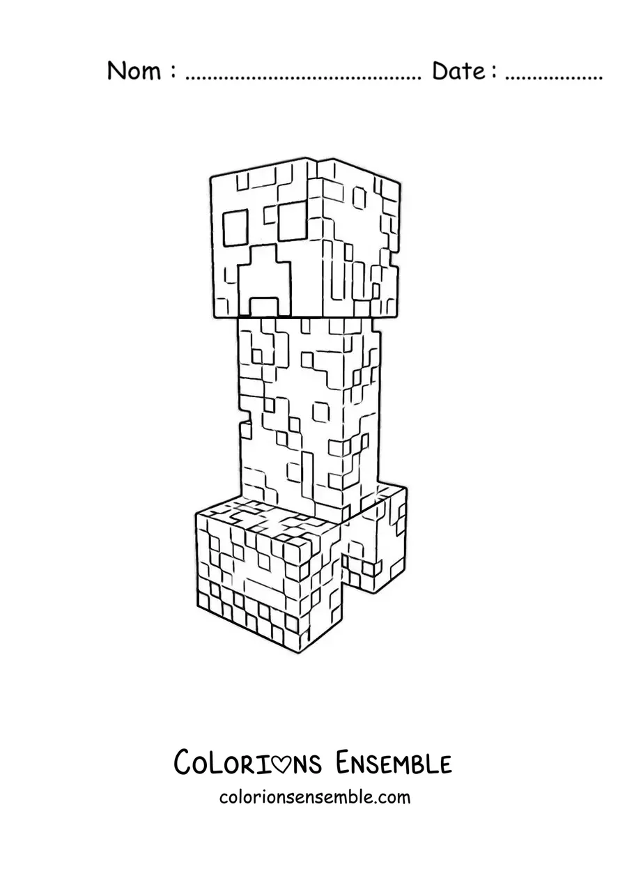 Coloriage d’un creeper de Minecraft
