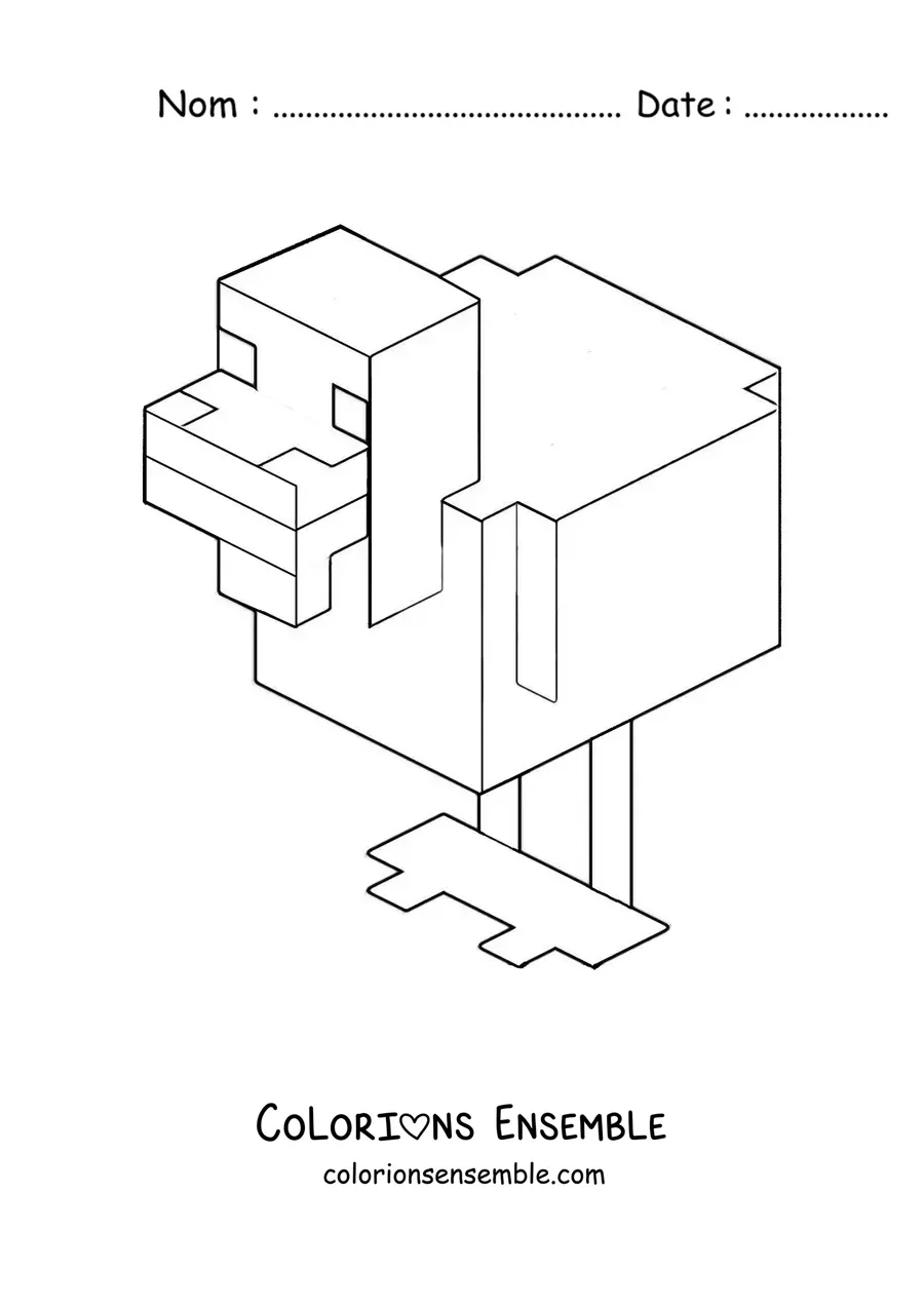 Coloriage d’un canard de Minecraft