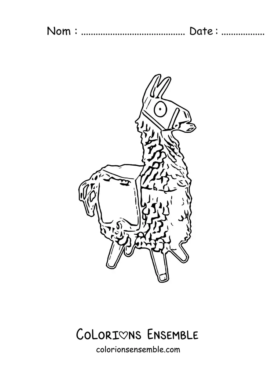 Coloriage d’un lama de Fortnite
