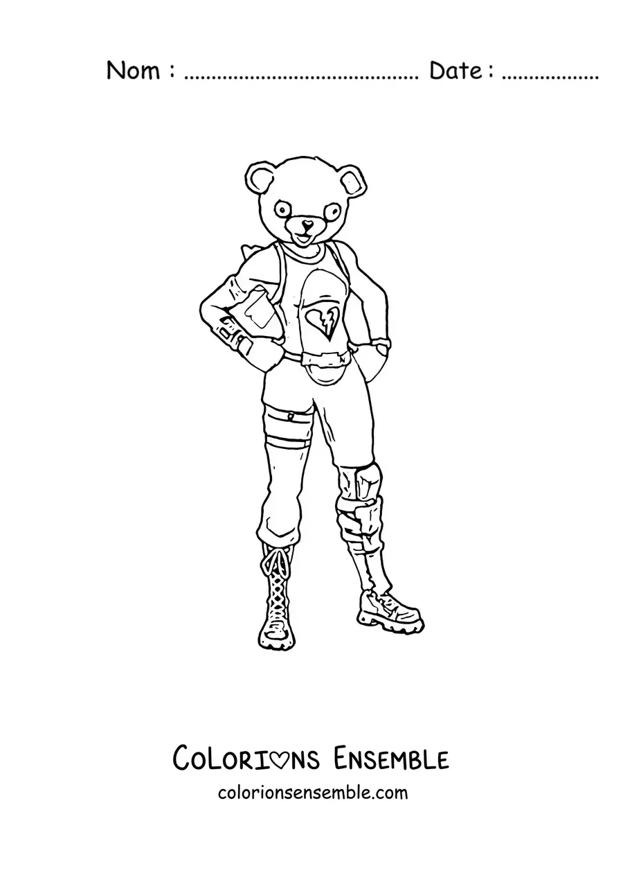 Coloriage de l’Ours câlin de Fortnite