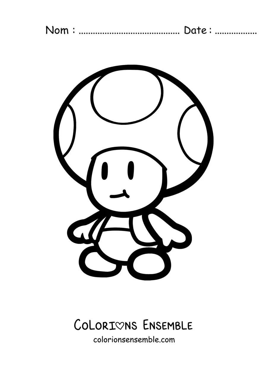 Coloriage de Paper Toad de Mario Bros