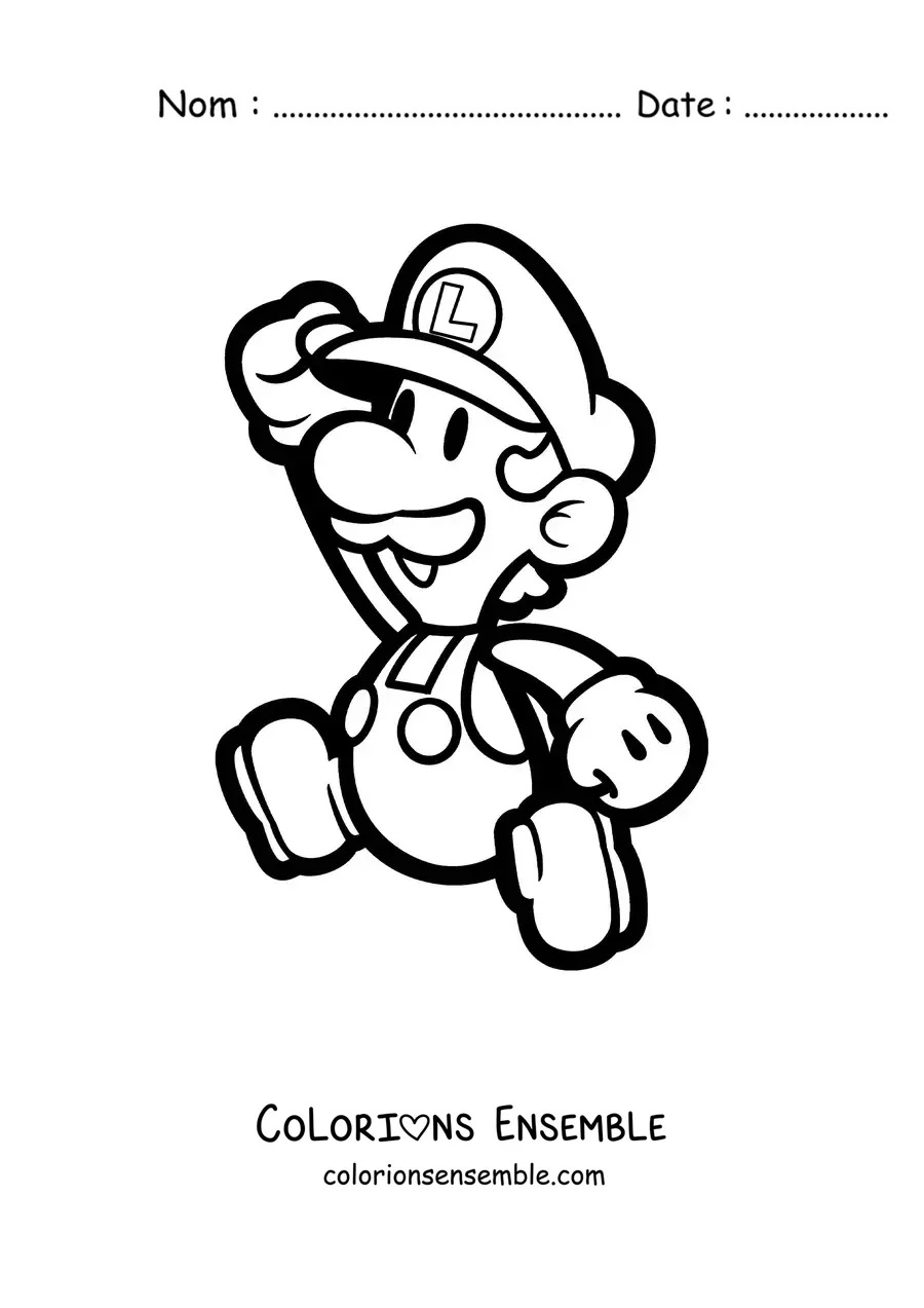 Image à colorier de Paper Luigi de Mario Bros