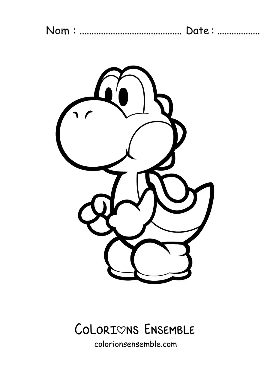 Image à colorier de Yoshi de Mario Bros