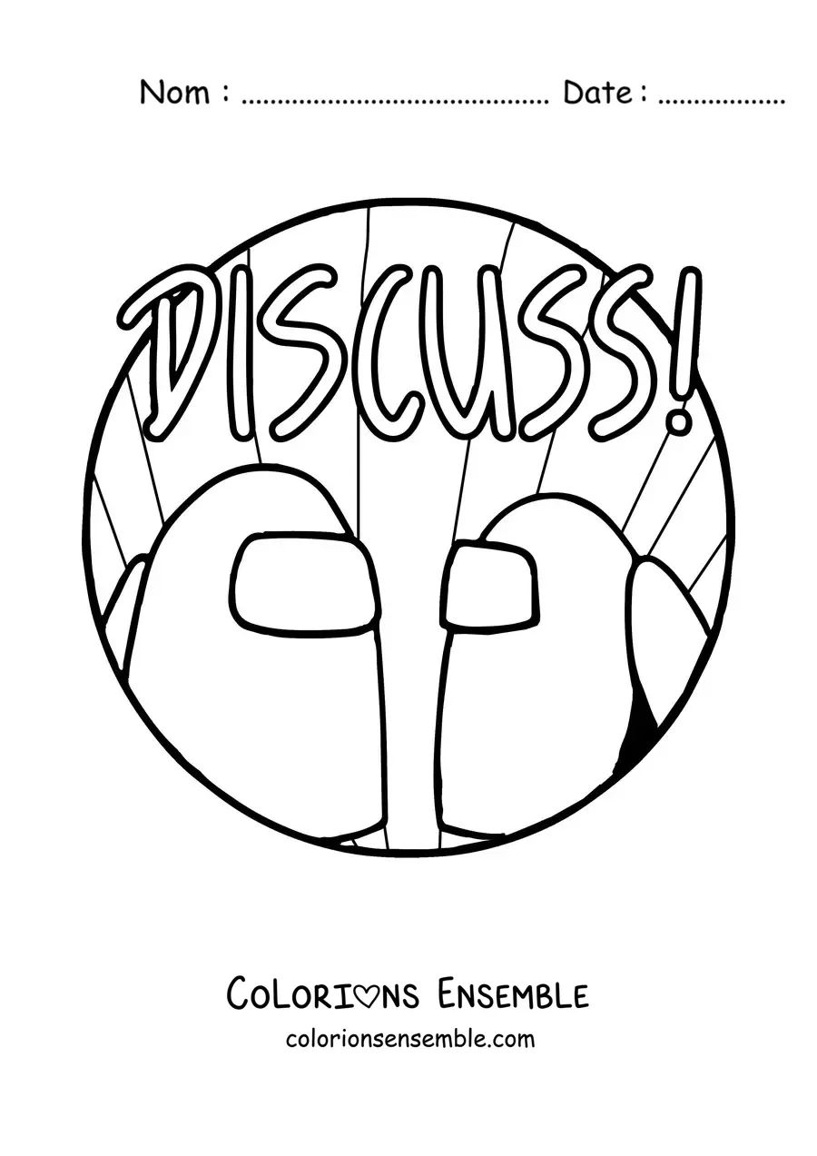 Image à colorier de l’alerte de discussion dans Among Us