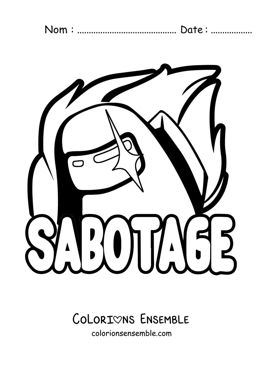 Image à colorier de l’alerte de sabotage d’Among Us