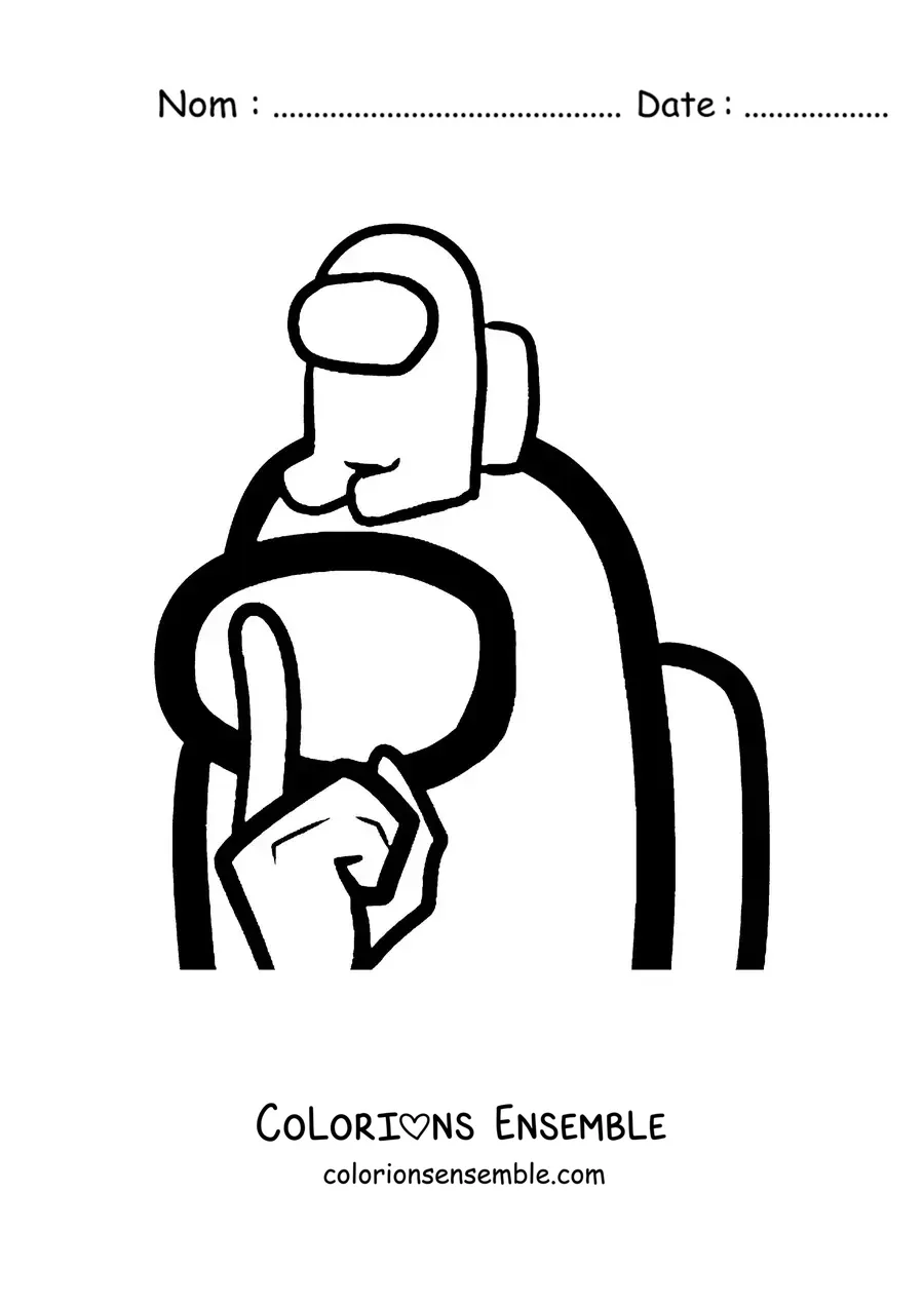 Image à colorier d’un imposteur d’Among Us avec son enfant