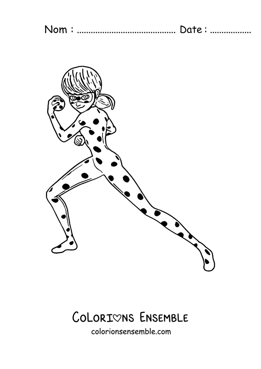 Image à colorier de Ladybug avec son yo-yo