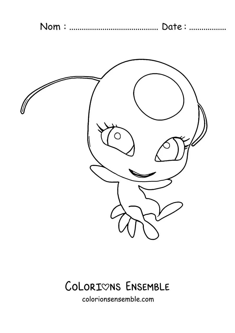 Image à colorier de Tikki de Miraculous Ladybug