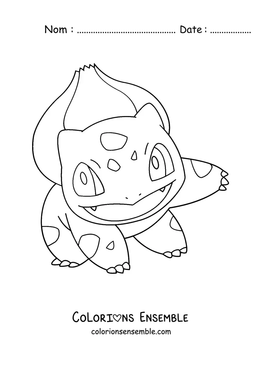 Image à colorier du Pokémon Bulbizarre