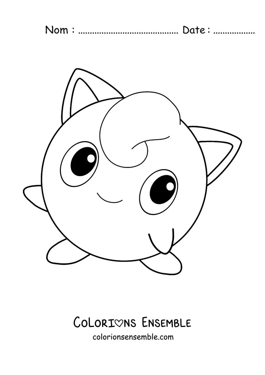 Image à colorier du Pokémon Rondoudou