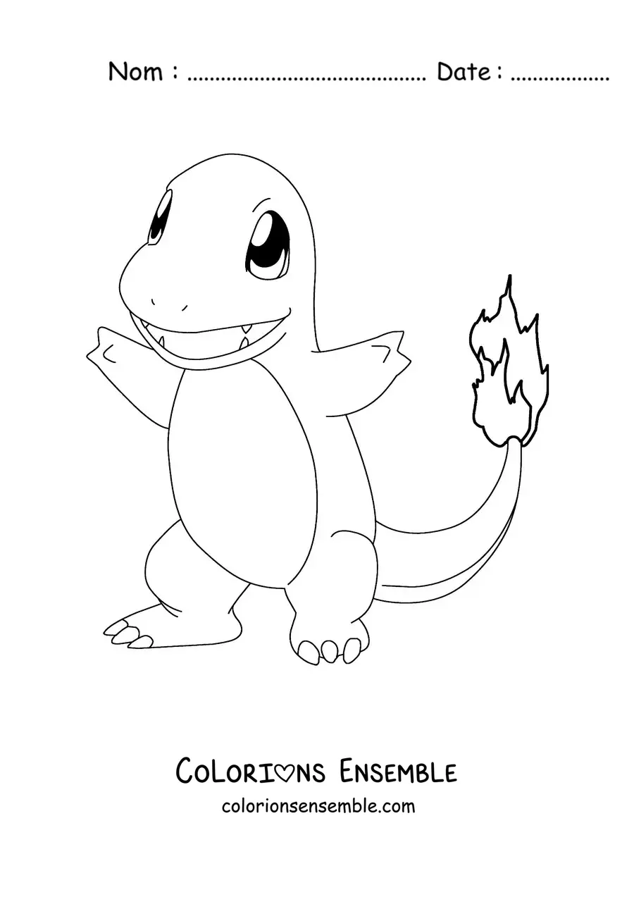 Image à colorier du Pokémon Salamèche