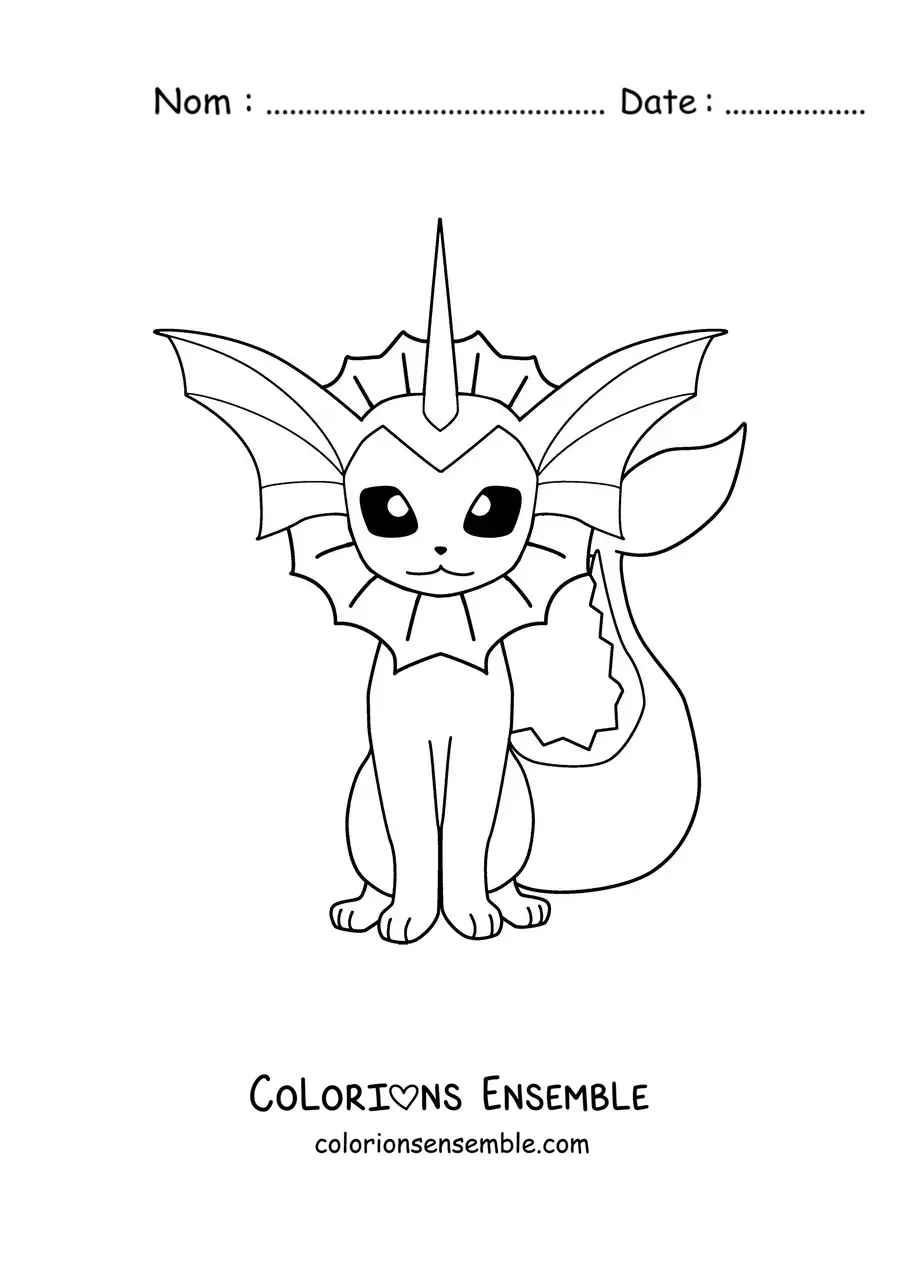 Image à colorier du Pokémon Aquali