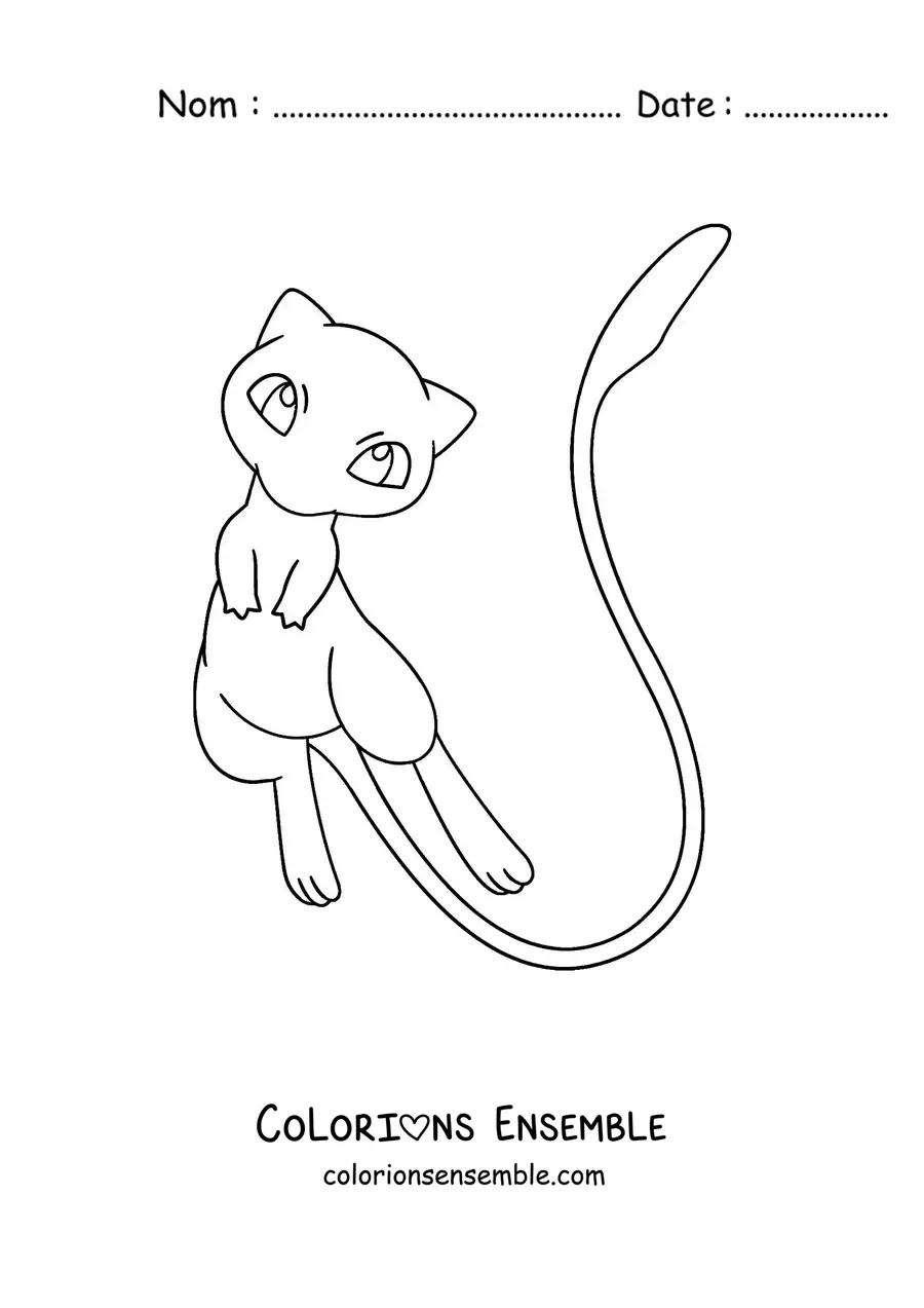 Image à colorier du Pokémon Mew
