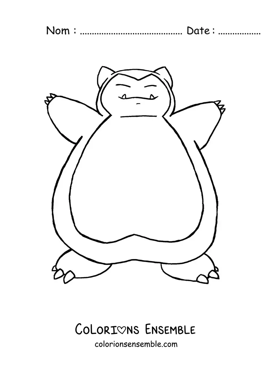 Image à colorier du Pokémon Ronflex