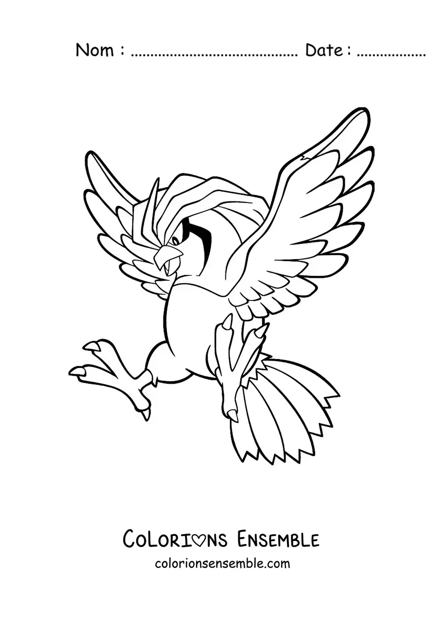 Image à colorier du Pokémon Roucoups