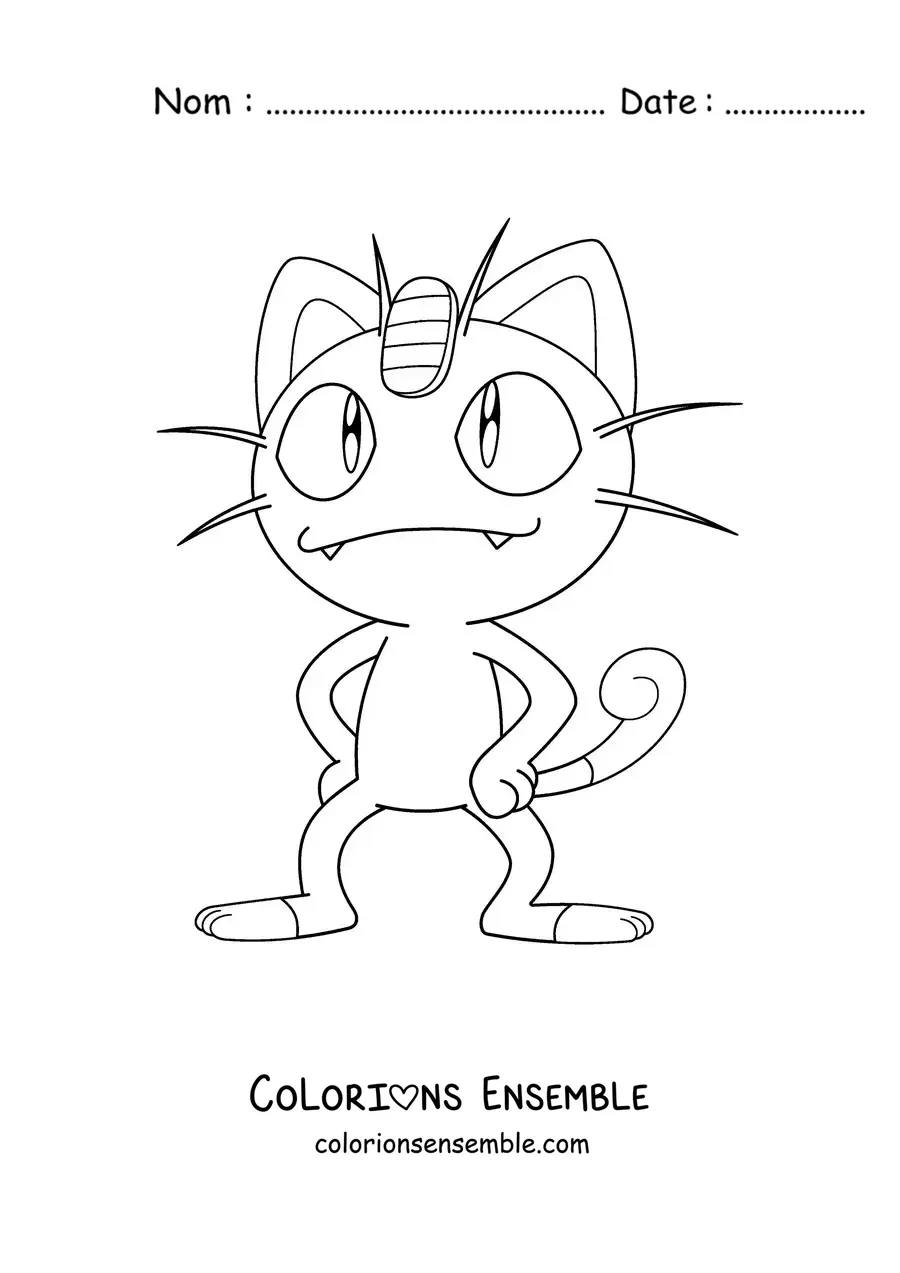 Image à colorier du Pokémon Miaouss