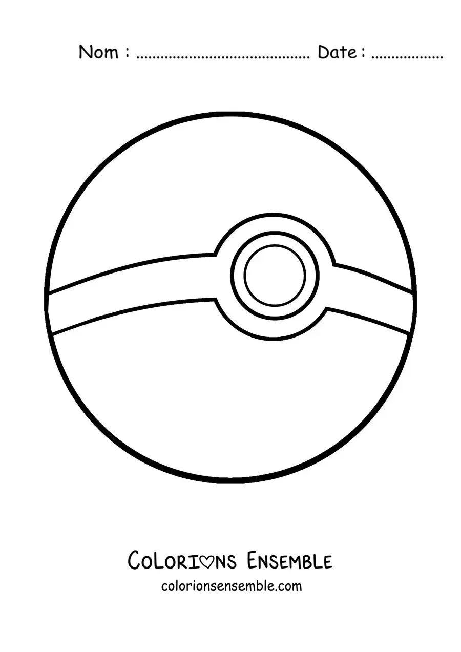 Image à colorier d’une Poké Ball