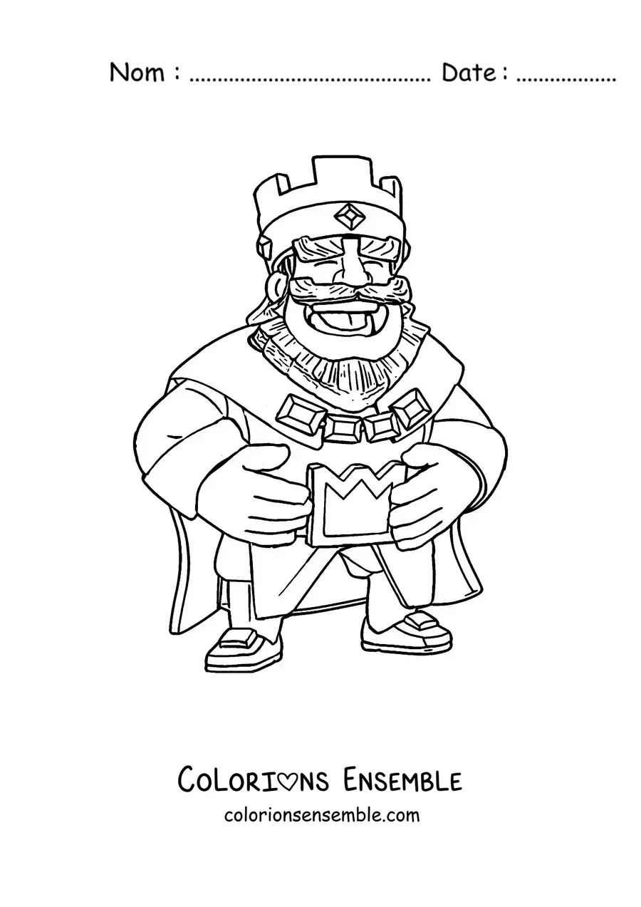 Image à colorier du Roi de Clash Royale