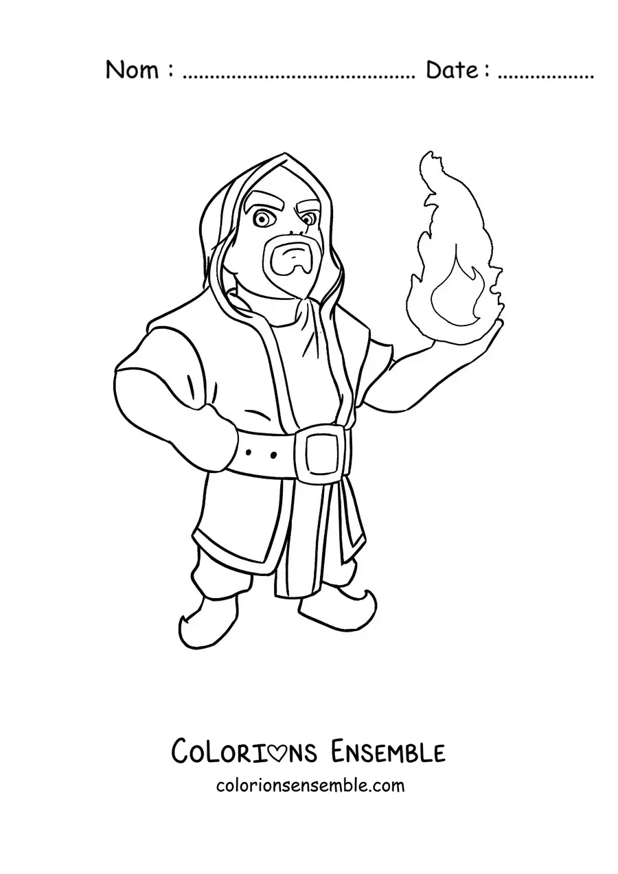 Image à colorier du sorcier de Clash Royale