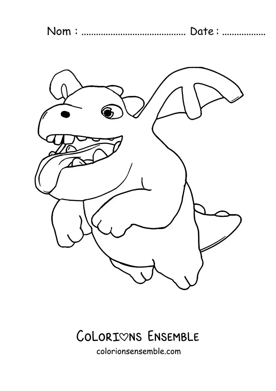 Image à colorier d’un dragon de Clash Royale