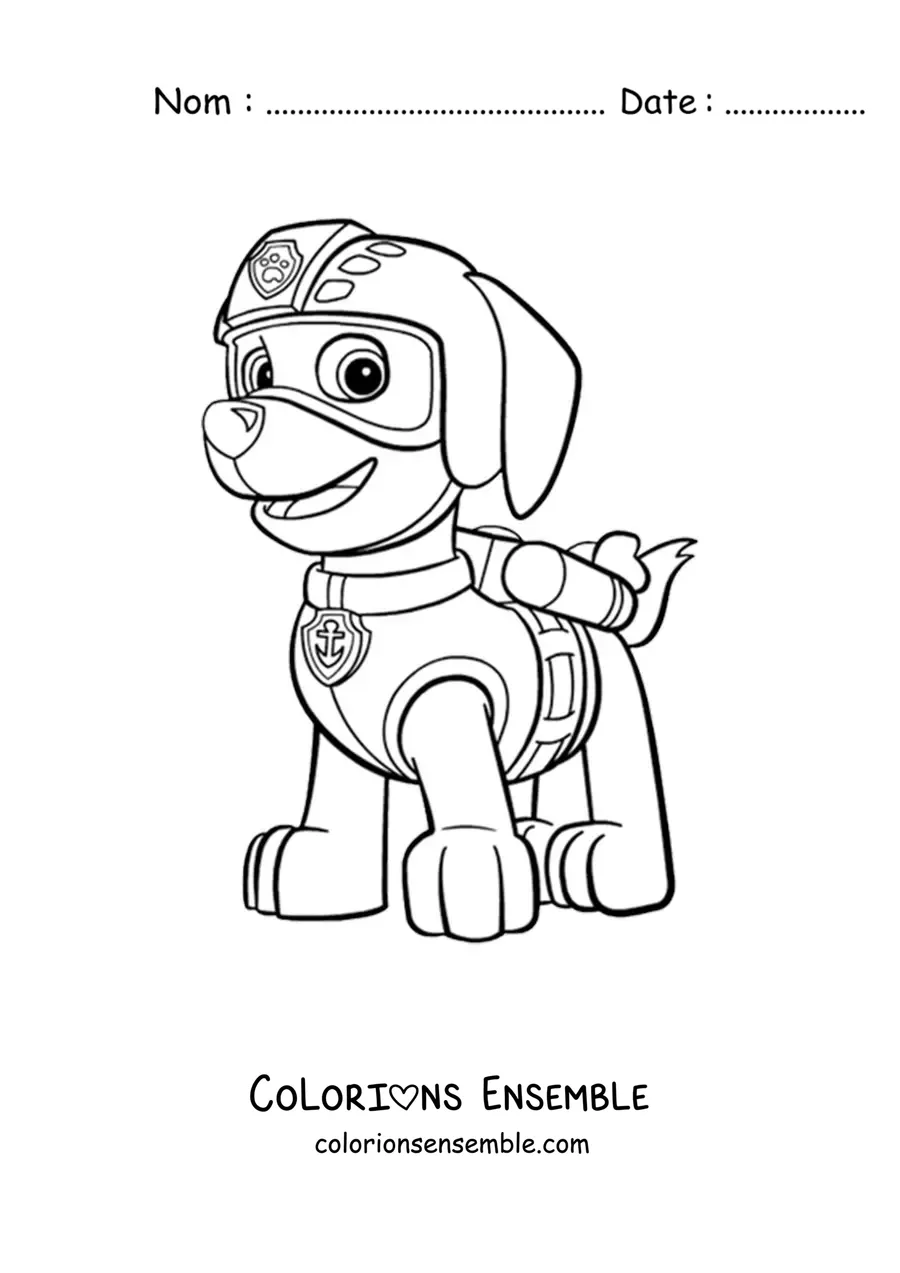 Image à colorier de Zuma de la Pat’Patrouille