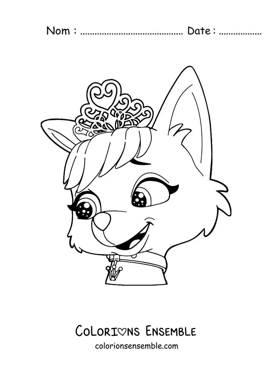 Image à colorier du visage de Sweetie de la Pat’Patrouille
