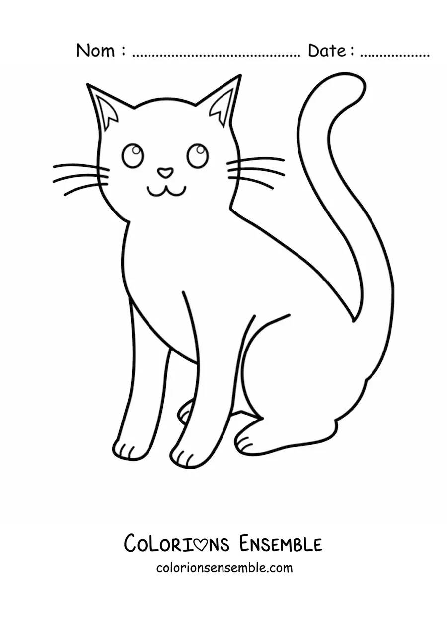 Image à colorier d’un chat