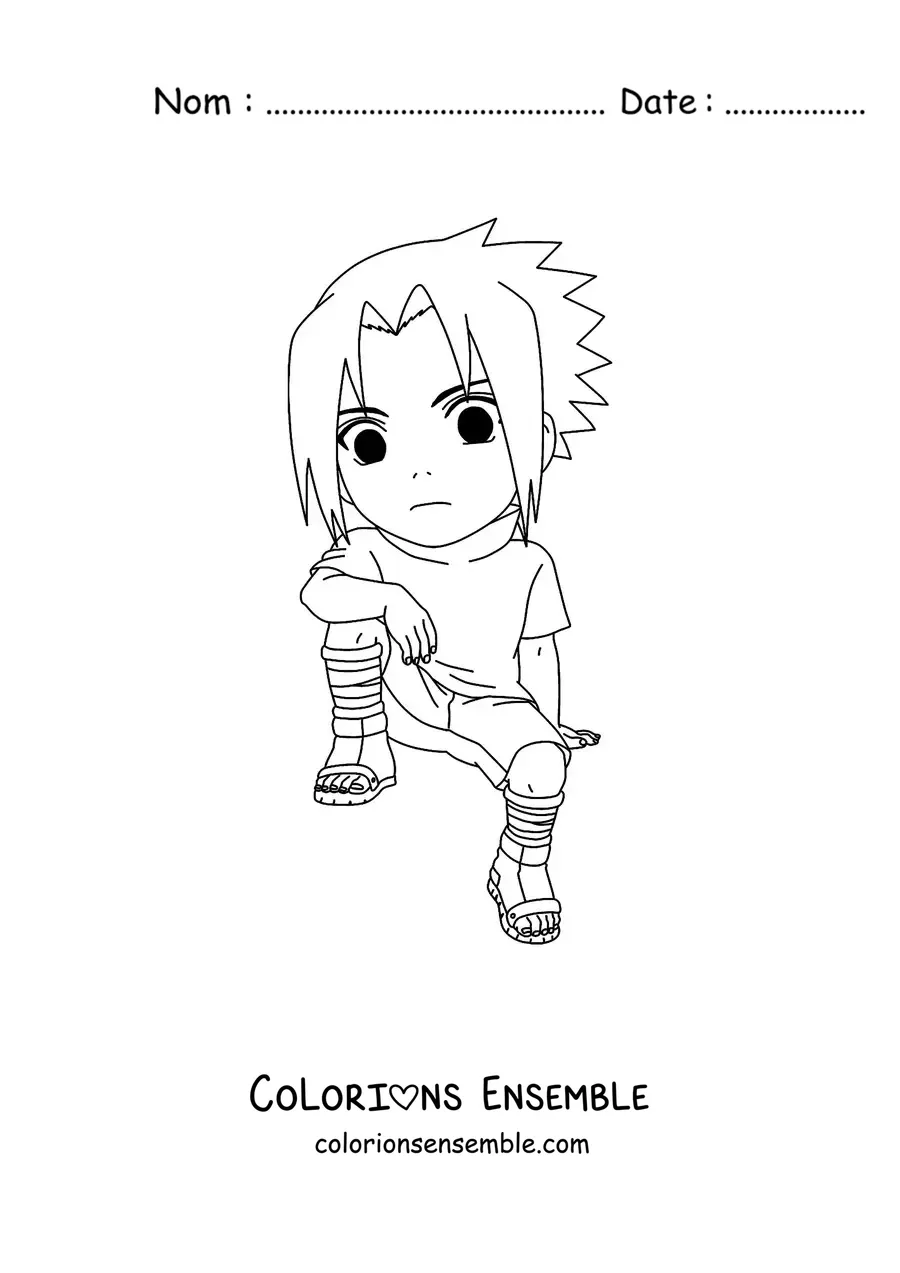 Image à colorier de Sasuke chibi