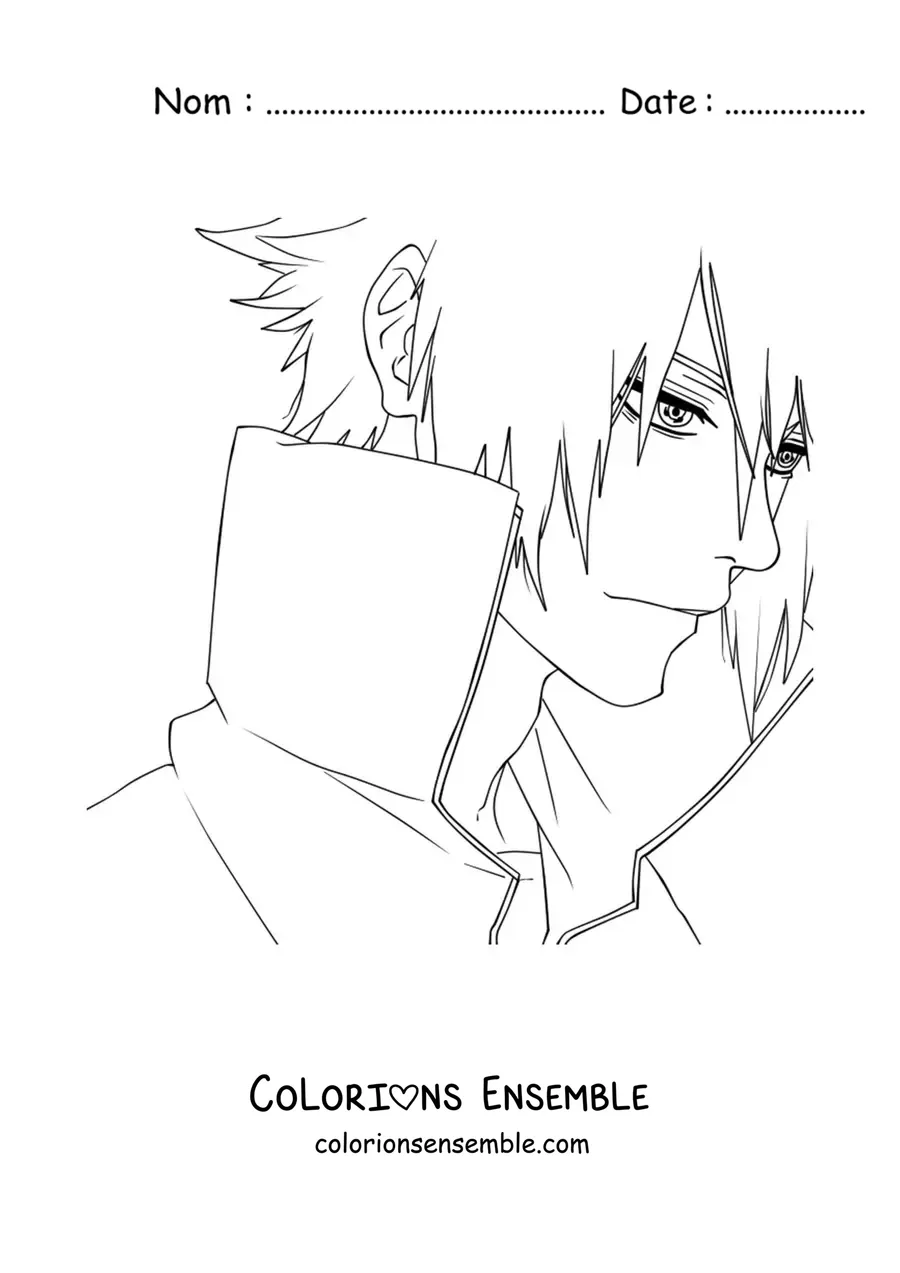 Image à colorier de Sasuke avec le Rinnegan