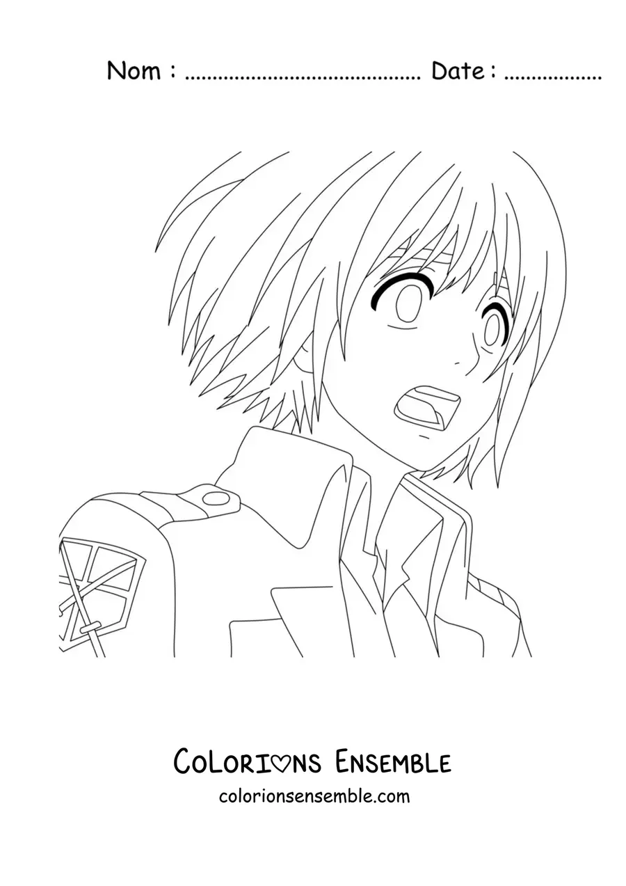 Image à colorier d’Armin de L’Attaque des Titans