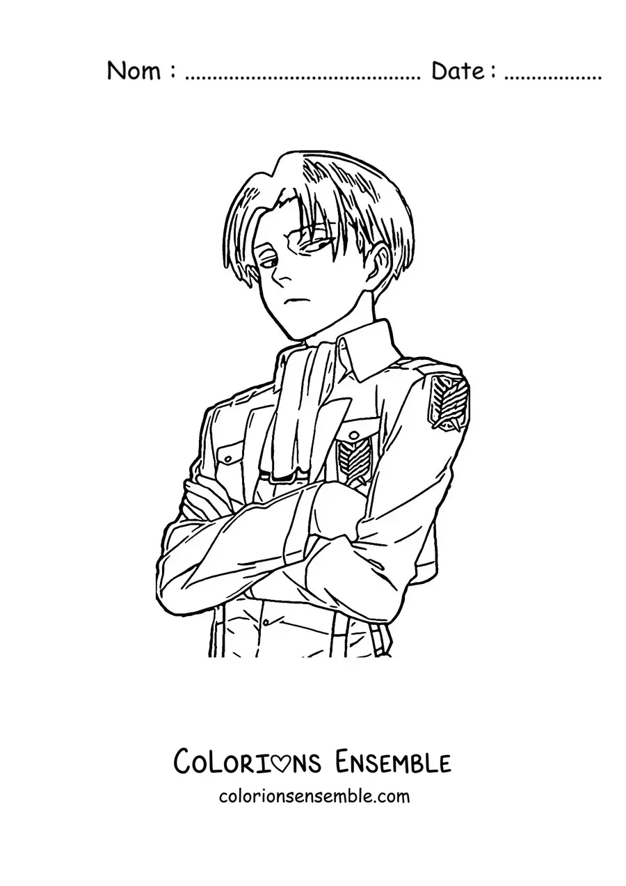 Image à colorier de Livaï de L’Attaque des Titans