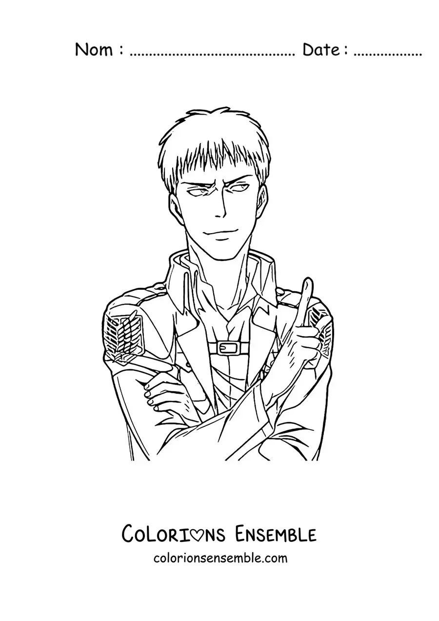 Image à colorier de Reiner de L’Attaque des Titans