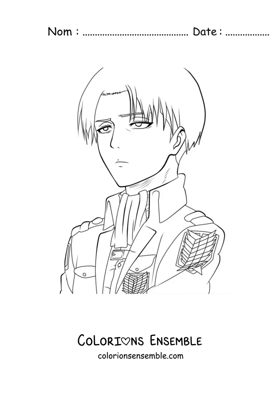 Image à colorier de Livaï Ackerman de L’Attaque des Titans