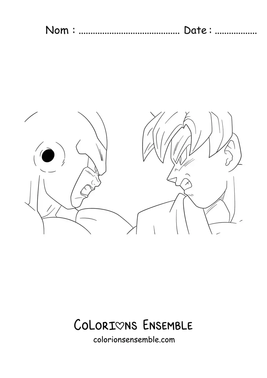 Image à colorier de Goku affrontant Freezer de Dragon Ball