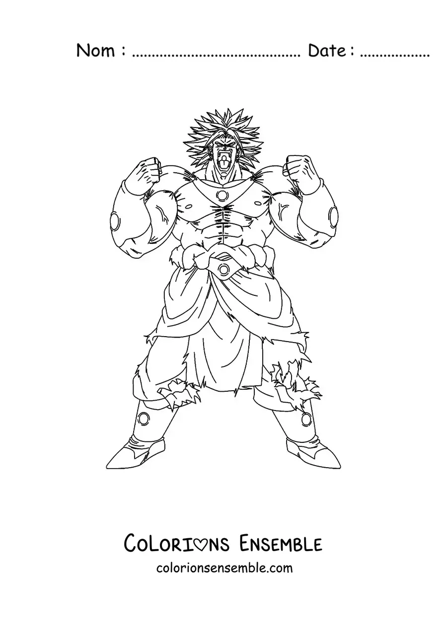 Image à colorier de Broly de Dragon Ball