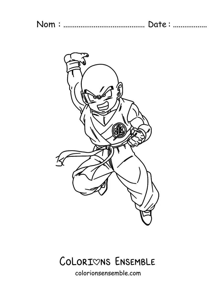 Image à colorier de Krilin de Dragon Ball
